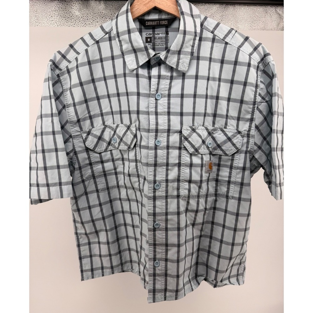 Carhartt Force Relaxed Fit Men's Plaid Short Sleeve Shirt Size Medium READ 0640